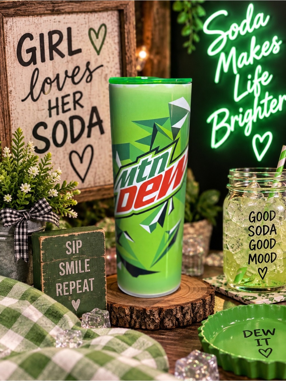 Mountain Dew Green Stainless Insulated Tumbler